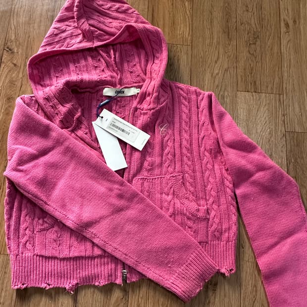 척(chuck) 니트 후드집업