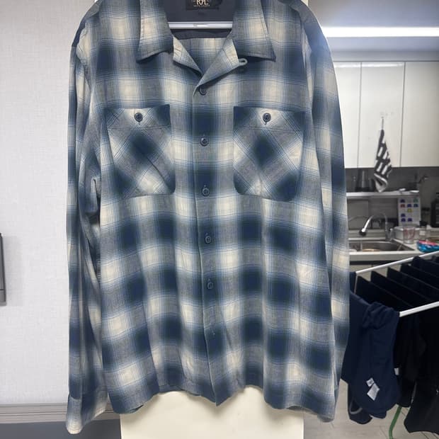 Rrl 면 레이온 혼방 긴팔셔츠 xl