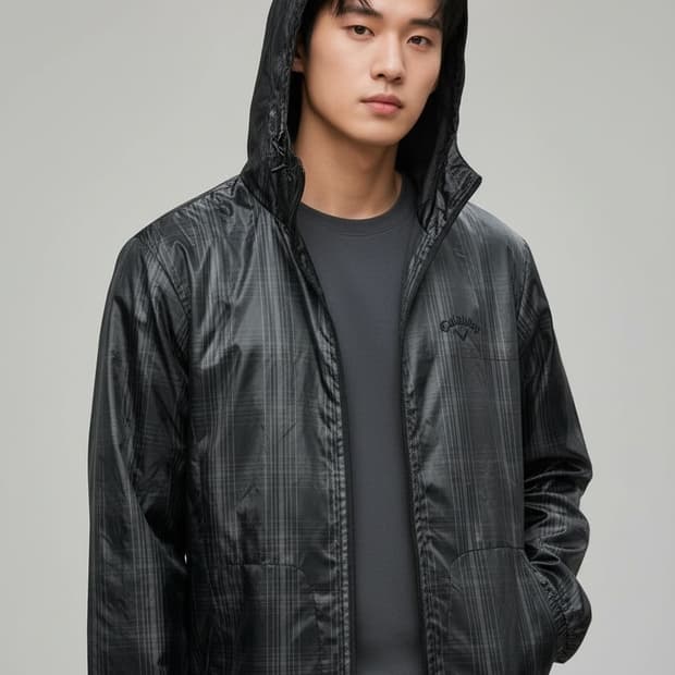 캘러웨이 체크패턴 후드 바람막이 105