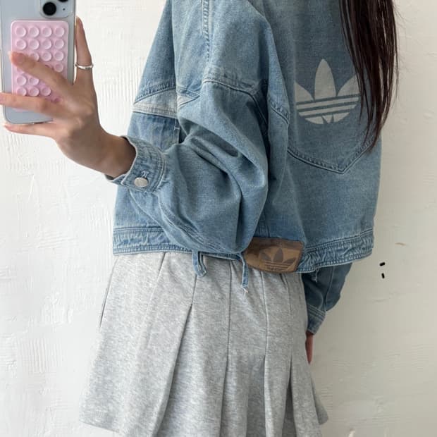Adidas 아디다스 연청 크롭 데님자켓