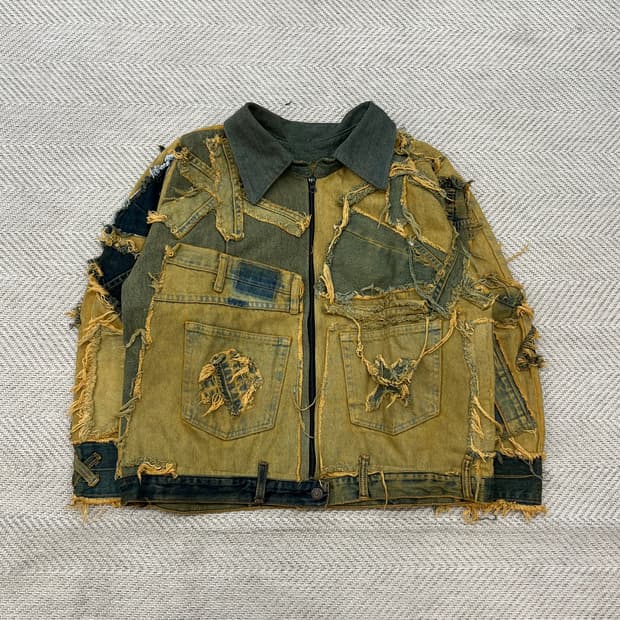 옐로 워싱 커스텀 데님 자켓 r3133
