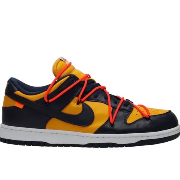 295) 나이키 x 오프화이트 덩크 로우 유니버시티 골드 미드나잇 네이비