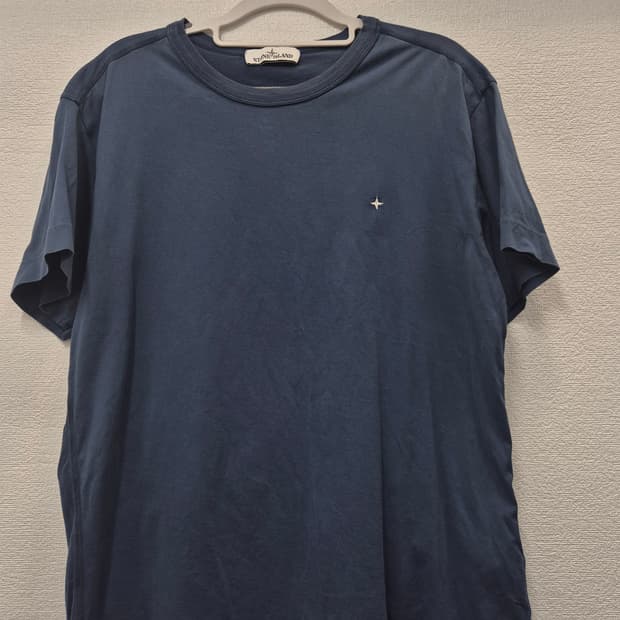 스톤아일랜드 네이비 미니 자수  반팔 티셔츠/ 100(정품)