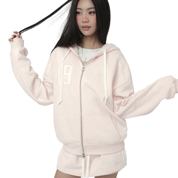 미개봉)클리시어 09핑크 후드집업 기모X