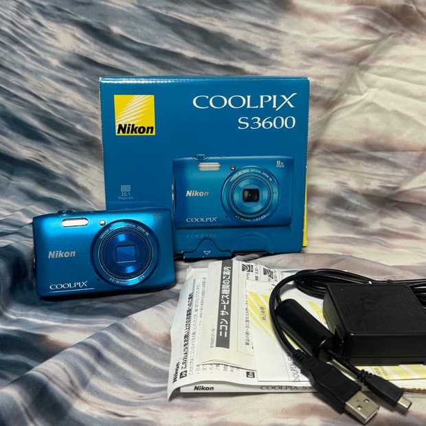 니콘 coolpix s3600 카메라 블루🌊🐳🤍/초미품 풀박✨