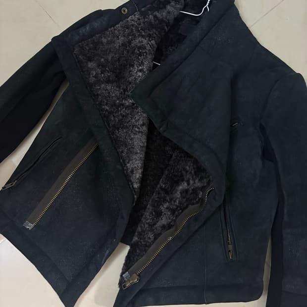 Vintage leather fur jacket