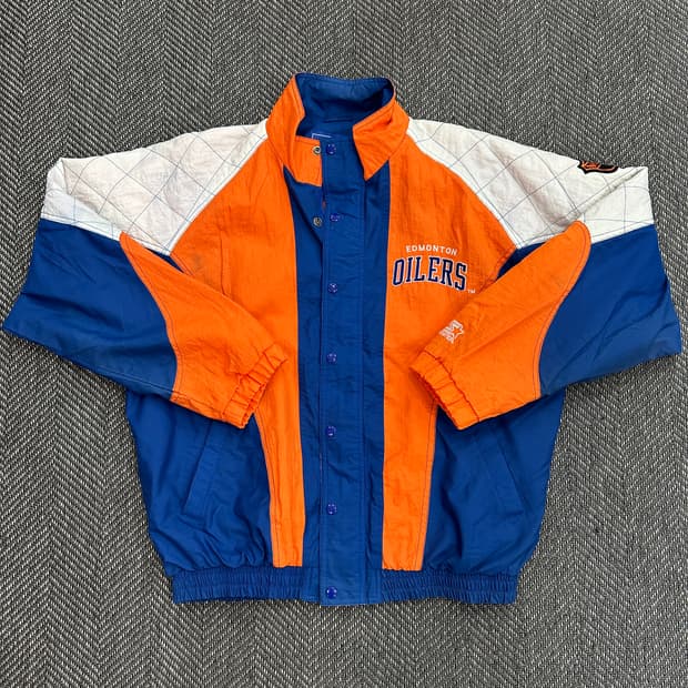 스타터 올드스쿨 에드먼턴 오일러스 바람막이 자켓