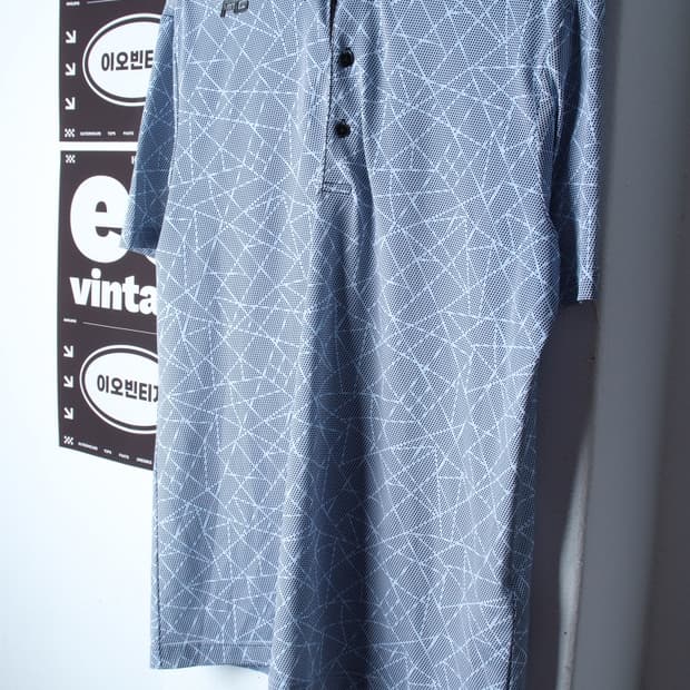 (L-XL) 팬텀 반팔 카라 티셔츠 골프 기능성 패턴 유니크-H33000