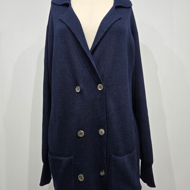 배리 네이비 더블버튼 니트 가디건 barrie