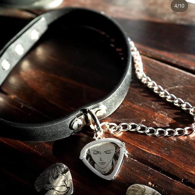 XRAGE 나나 야자와 아이 신이치 렌 초커 기타 피크 팬던트 초커목걸이