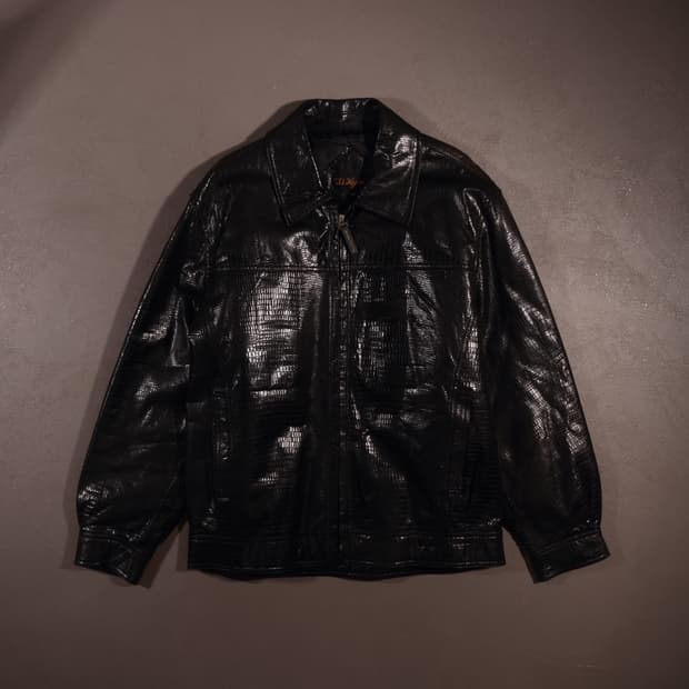 빈티지 뱀피 레더 집업자켓