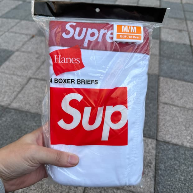 슈프림 화이트 팬티 1장 m