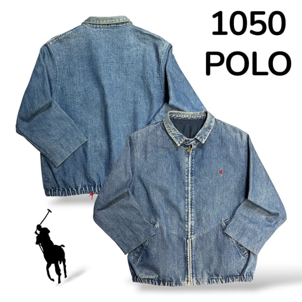 폴로 레드 로고 청자켓 90‘s