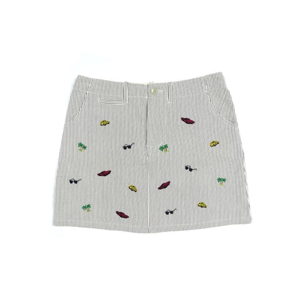 Beams Boy embroidered seersucker skirt