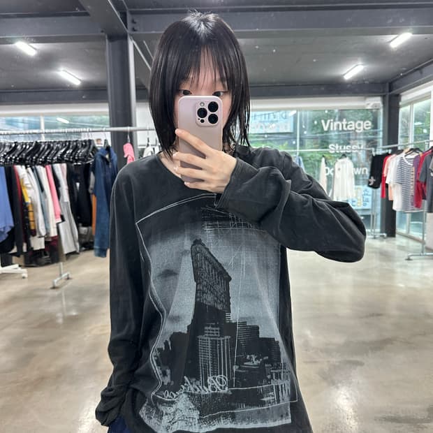 버커루 아카이브 블랙 브이넥 롱슬리브