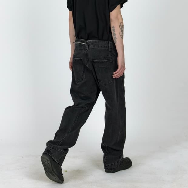 (미시착 새상품) 플라스틱프로덕트 MPA 워싱 데님 팬츠 - 블랙 / L