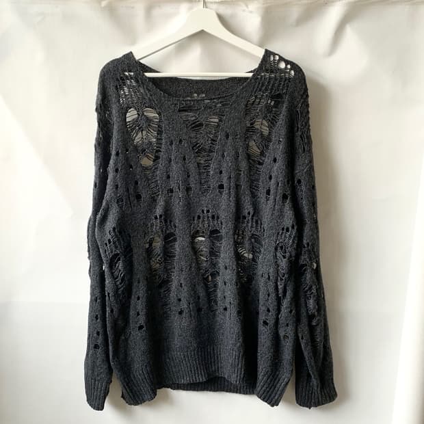 [MANFINITY] distressed oversized knit sw