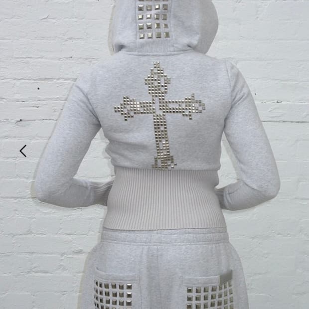 Namedcollective 퍼 베스트 스터드 후드집업