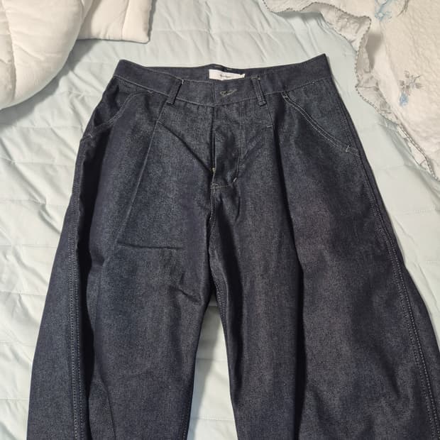 제로 원턱 데님 팬츠 인디고 M사이즈