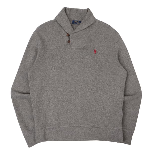 폴로 랄프로렌 그레이 숄카라 코튼 니트