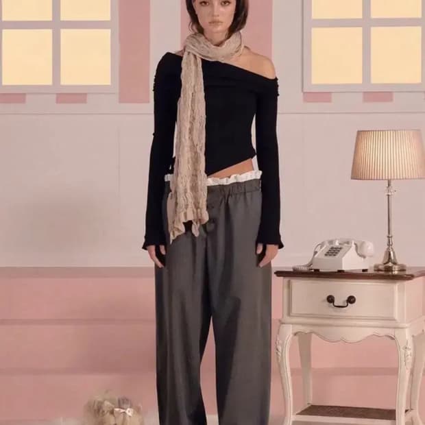 쓰리타임즈 Frankie button pants 프랭키 팬츠 차콜 S