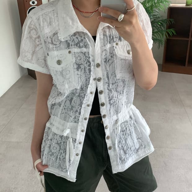 Rosy sheer blouse