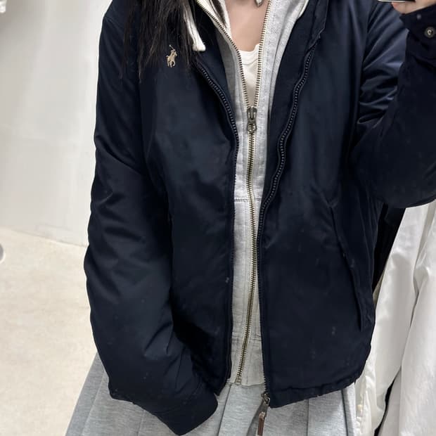 폴로 랄프로렌 네이비 베이지포니 페리 자켓 
