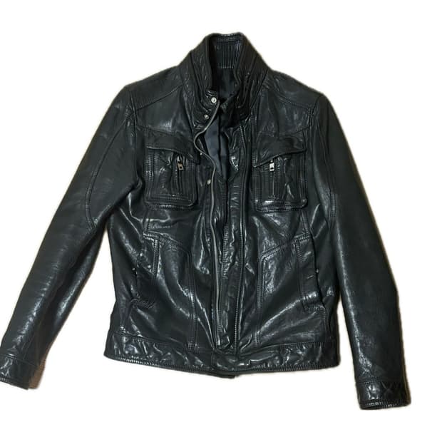 Lamskin seam leather jacket