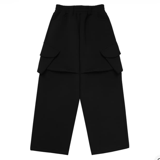 (새상품급) MJD 코인서울 와이드 카고 스웨트팬츠 블랙