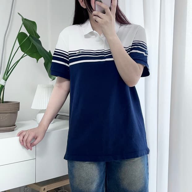 [정품] 라코스테 배색 단가라 반팔카라티 [ XL ]