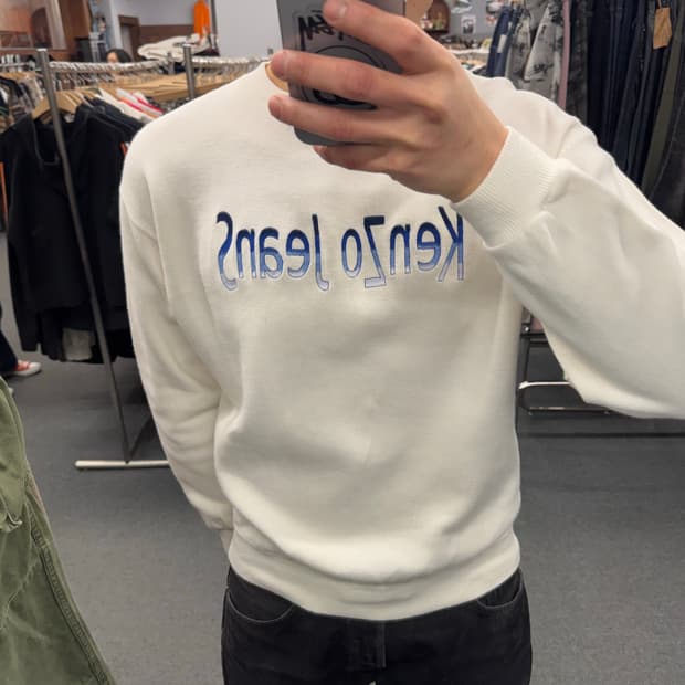 OS)KenZo Jeans 빈티지 로고 자수 니트