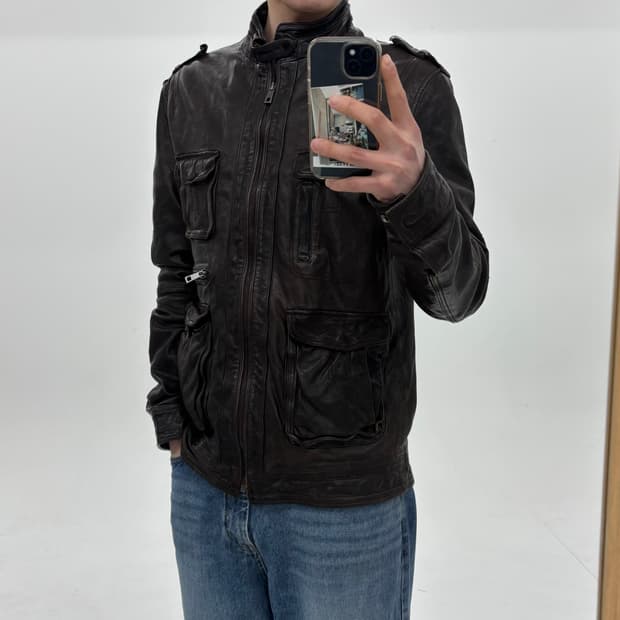 vtg lambskin field jacket