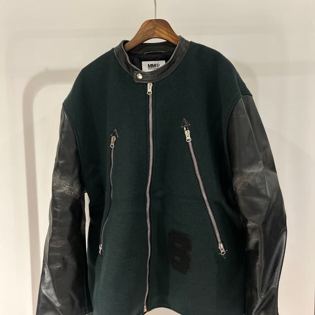 MM6 Leather Wool Mix Jacket