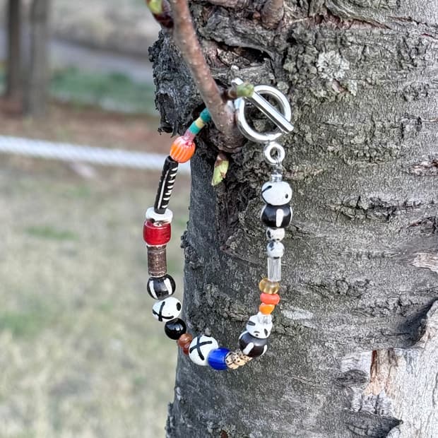 핸드메이드 믹스 우각 비즈팔찌