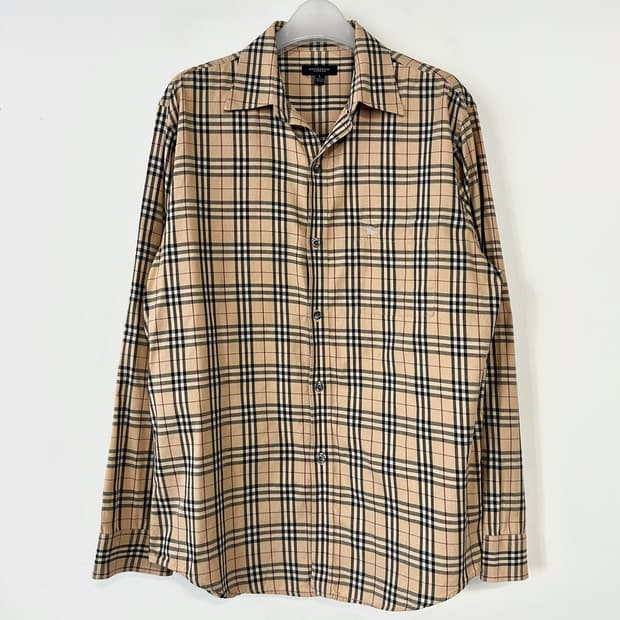 버버리 노바체크 코튼 셔츠 L