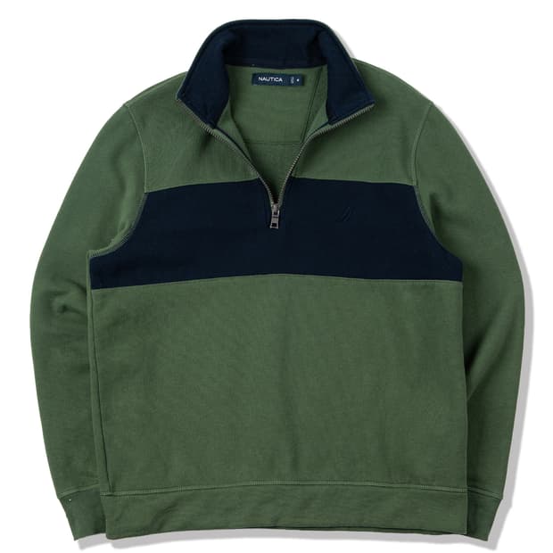 (100) 노티카 컬러블록 쿼터집 풀오버