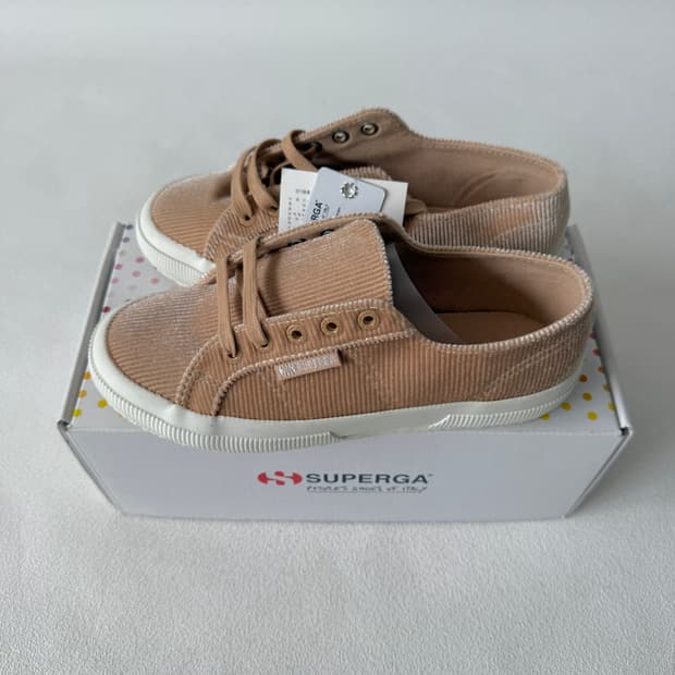 [230]수페르가(SUPERGA) 코듀로이 플랫 스니커즈(풀박, 새제품)