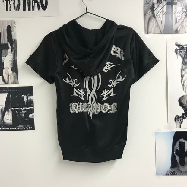 00s punk mood tribal hoodie halfsleeve