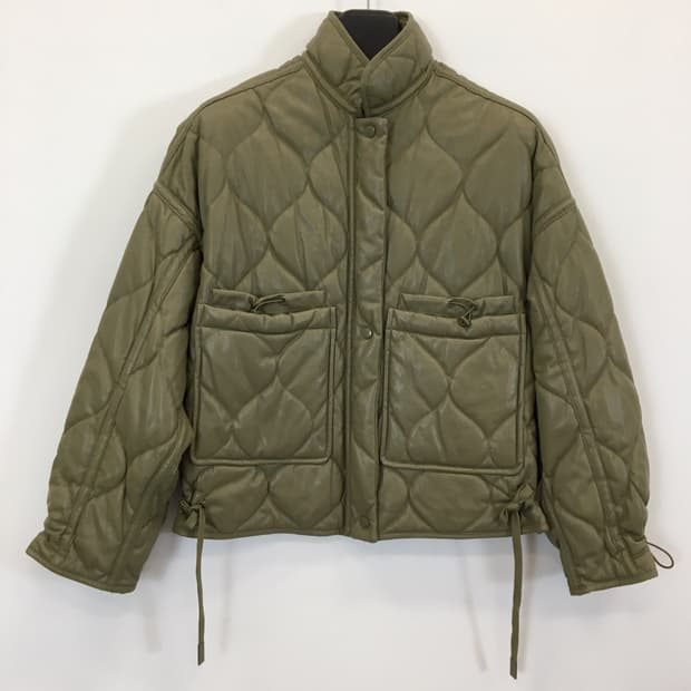 자라 비건레더 누빔패딩 XS 오버 