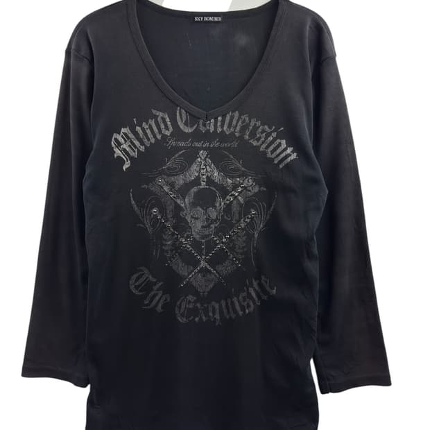 JPN Y2K 스컬 프린팅 롱슬리브1322