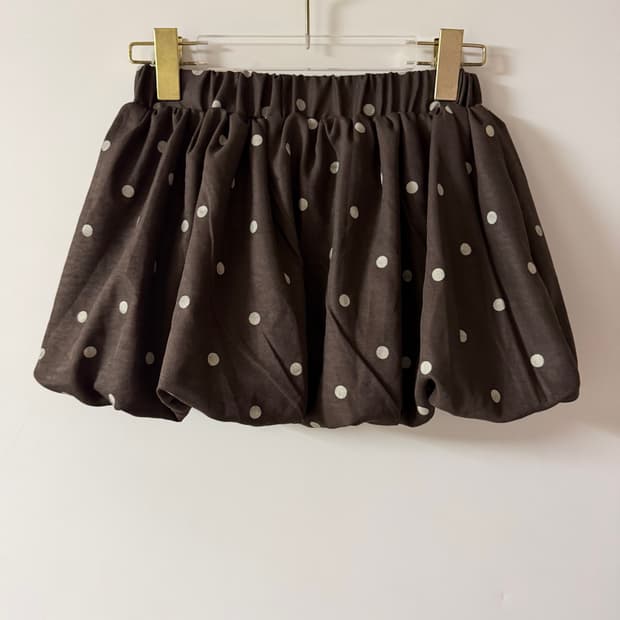 새상품 여자 도트 펌킨 스커트 (브라운)
