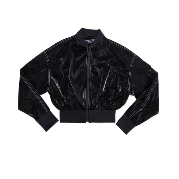 AAV Collection 아브 여성 빈티지 크랙 봄버 크롭 자켓