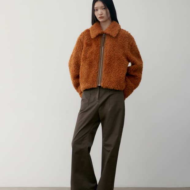 Lowclassic FLUFFY FUR JACKET_COGNAC