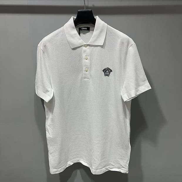 (정품/새상품) 베르사체 남성 폴로 카라 메두사 화이트 폴로 셔츠