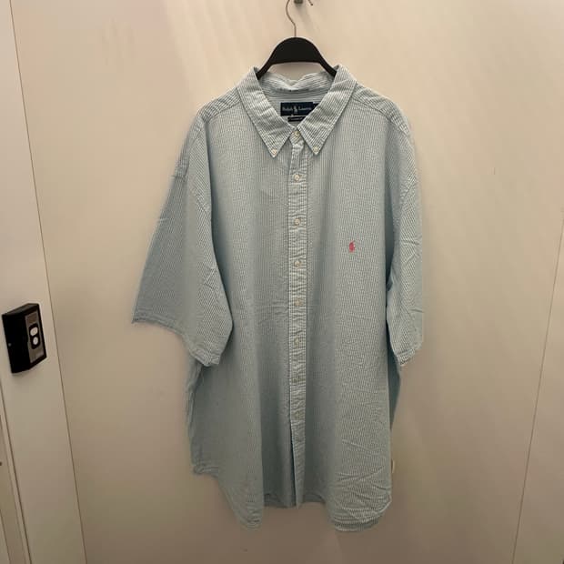 POLO 폴로 블루 스트라이프반팔셔츠
