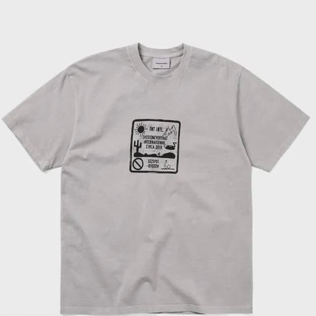 Caution Sign Tee Grey