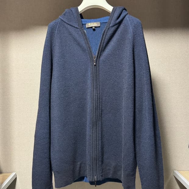 로로피아나 베이비 캐시미어 니트 후드집업 네이비 50 (100)