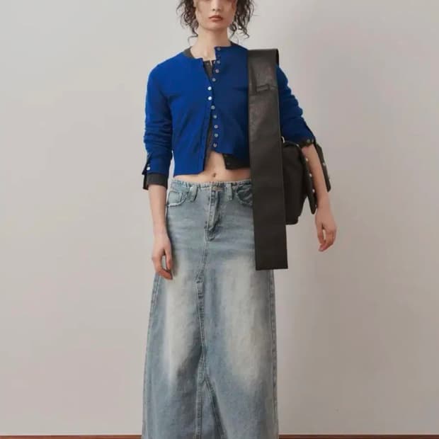 플리즈 프로젝트 맥시 데님 스커트 1 size