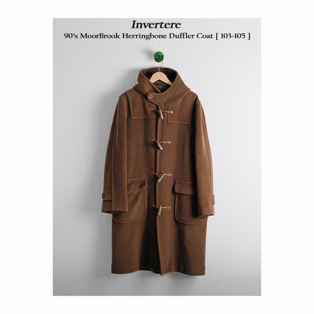 인버티어 90s MoorBrook 헤링본 울 더플코트 103-105사이즈