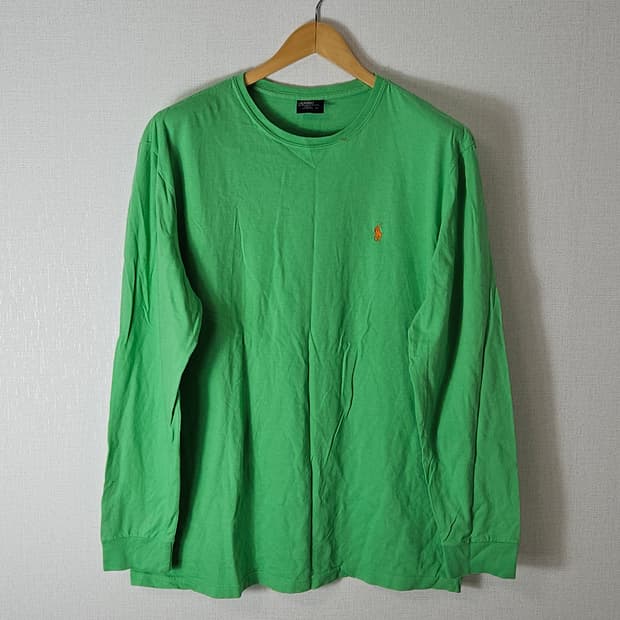 90s 폴로 랄프로렌 롱슬리브 긴팔티셔츠 오렌지 포니 빈티지 L